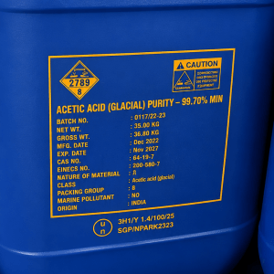 Premium Acetic Acid (CH₃COOH) for chemical manufacturing, food processing, pharmaceuticals, textiles, and industrial applications supplied by Sanvil Industries Ltd.