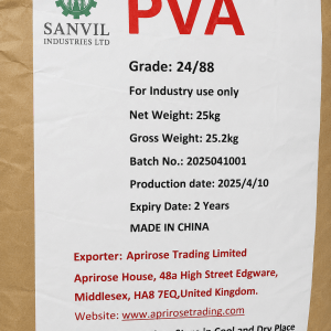 Premium Polyvinyl Alcohol (PVA) for adhesives, paints, paper, textiles, construction, and industrial applications supplied by Sanvil Industries Ltd.