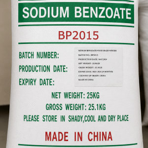 Premium Sodium Benzoate (C₇H₅NaO₂) for food, beverages, pharmaceuticals, cosmetics, and industrial applications supplied by Sanvil Industries Ltd.