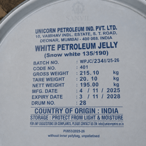 Premium White Petroleum Jelly for cosmetics, pharmaceuticals, personal care, and industrial applications supplied by Sanvil Industries Ltd.