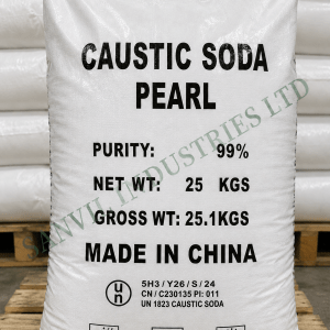 Caustic Soda Pearls Sodium Hydroxide NaOH for soap, detergent, water treatment, textile and industrial manufacturing from Sanvil Industries Ltd.