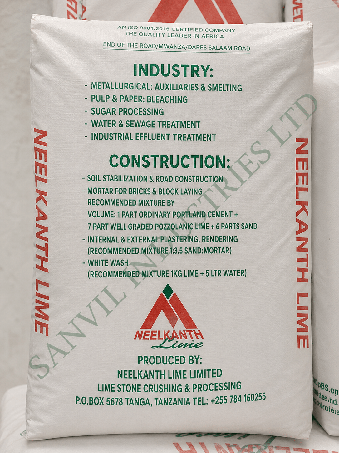 Lime including Quicklime CaO and Hydrated Lime Ca(OH)₂ for water treatment, construction, mining and industrial applications from Sanvil Industries Ltd.