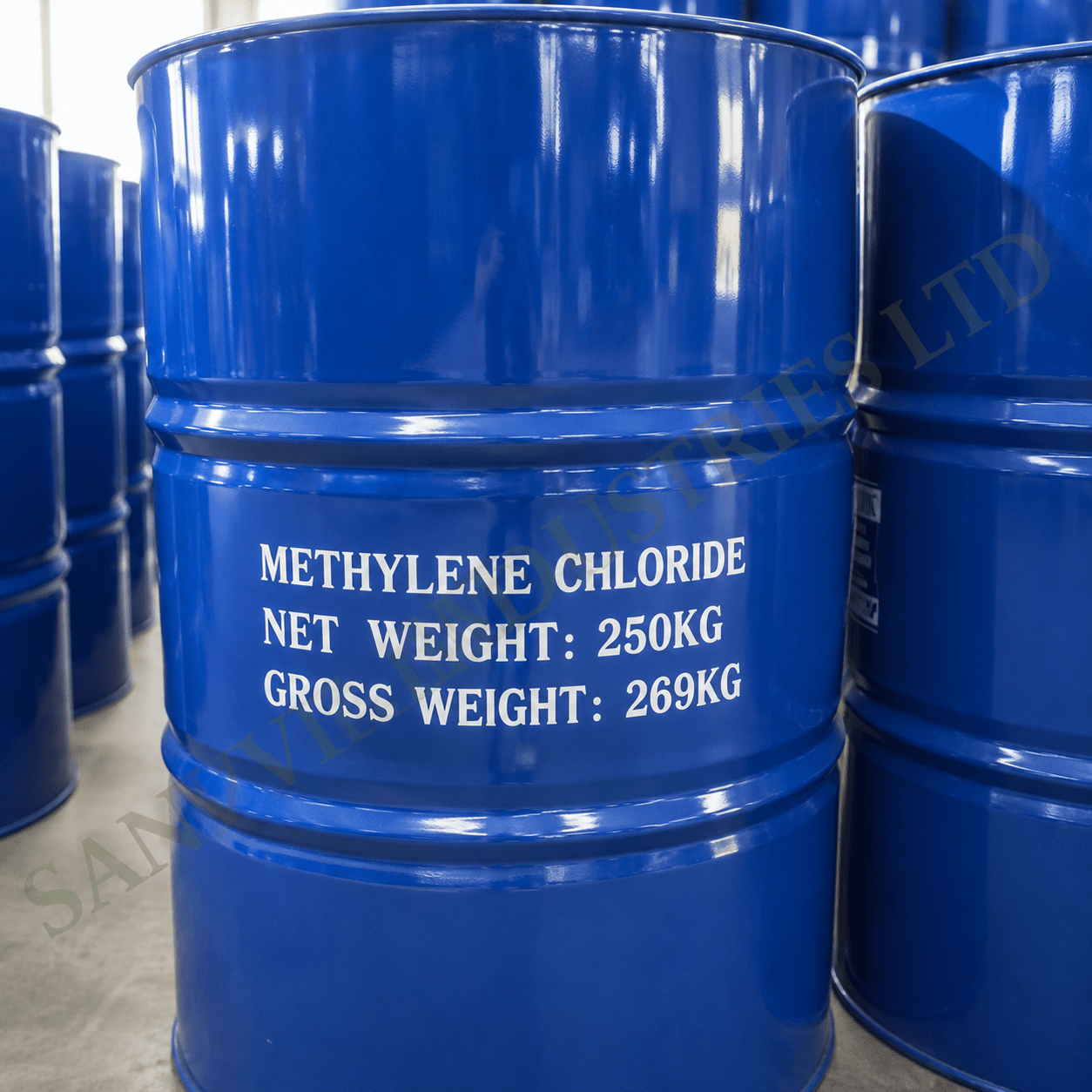 Methylene Chloride Dichloromethane DCM industrial solvent supplied by Sanvil Industries Ltd for chemical processing and manufacturing applications.