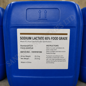 Sodium Lactate for food processing, cosmetics, skincare, soap manufacturing and industrial applications supplied by Sanvil Industries Ltd.