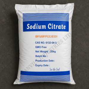 Sodium Citrate for food processing, beverages, dairy products, pharmaceuticals and industrial formulations supplied by Sanvil Industries Ltd.