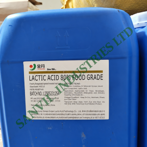 Lactic Acid 80% Food Grade E270 for food processing, beverages, sauces, confectionery, meat and commercial manufacturing in Kenya.